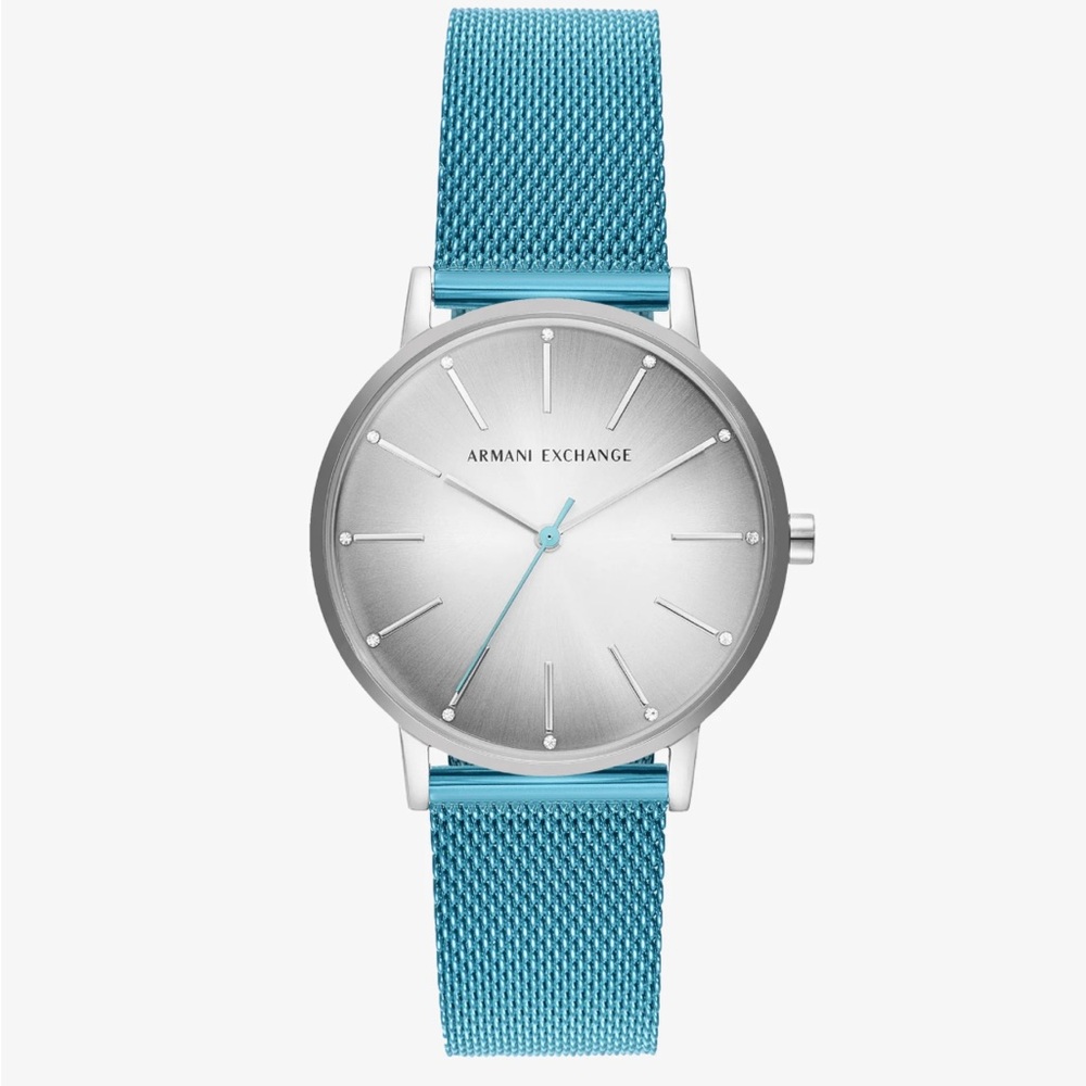 Armani Exchange AX5906 Silver & Turquoise Mesh Unisex Watch - NIB
MSRP: $180 - Picture 4 of 4